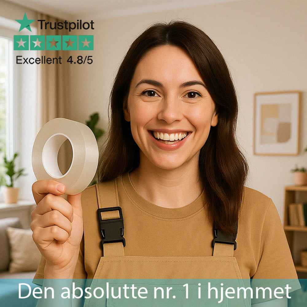 Stikky Tape – Hæng op uden besvær. Uden at bore. Uden mærker.