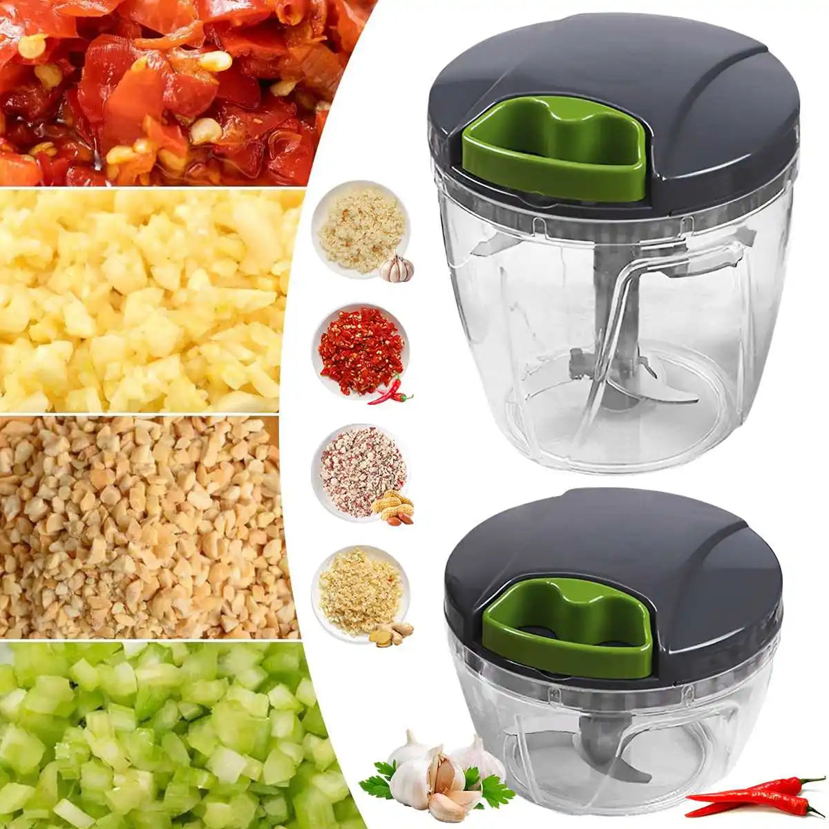 QuickChop™ Mini Hakkemaskine – Hurtig, ren og super effektiv madlavning!